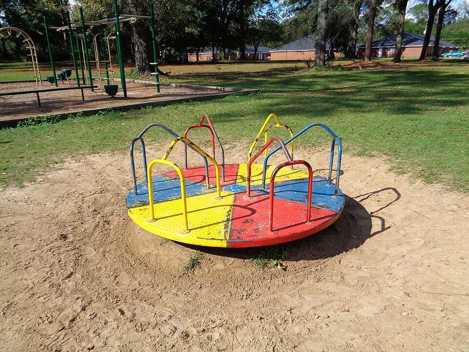 How Energy Steering Pump works 12 A carousel is a circular platform that you can spin around. If you are standing on the platform, you will feel the centrifugal force trying to toss you outward.