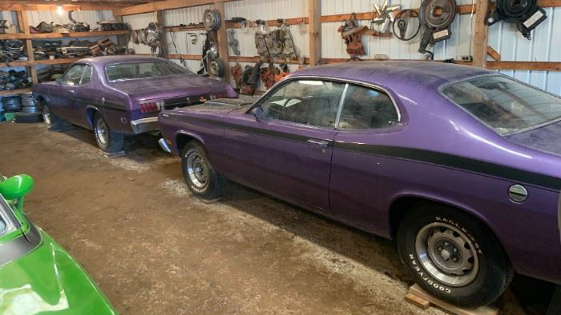 Score Two Plum Crazy Mopars and a Ton of Parts