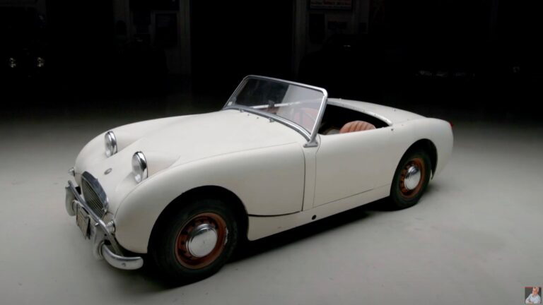 1654695921 Jay Leno shows off his unrestored 1959 Austin Healey Sprite