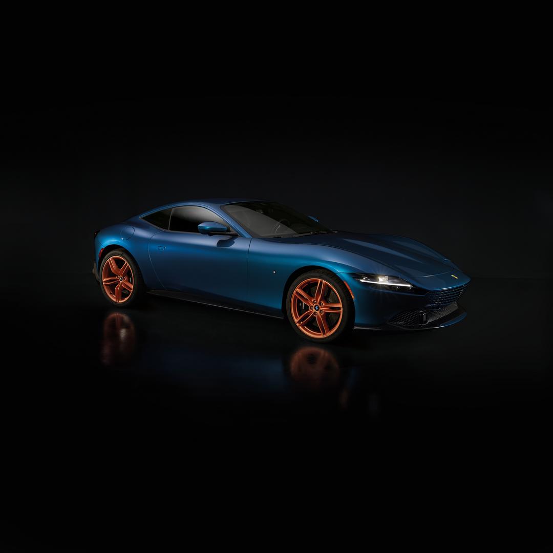 Blue Ferrari Roma