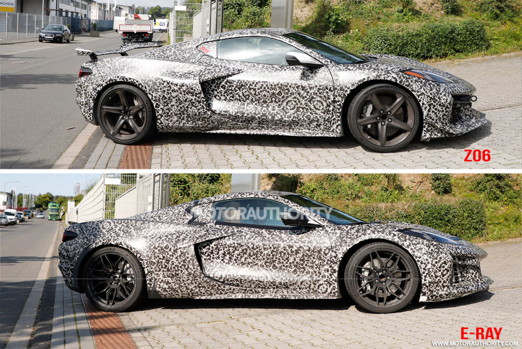 2023 Chevrolet Corvette Z06 and Corvette E-Ray spy shots - Photo credit: S. Baldauf/SB-Medien
