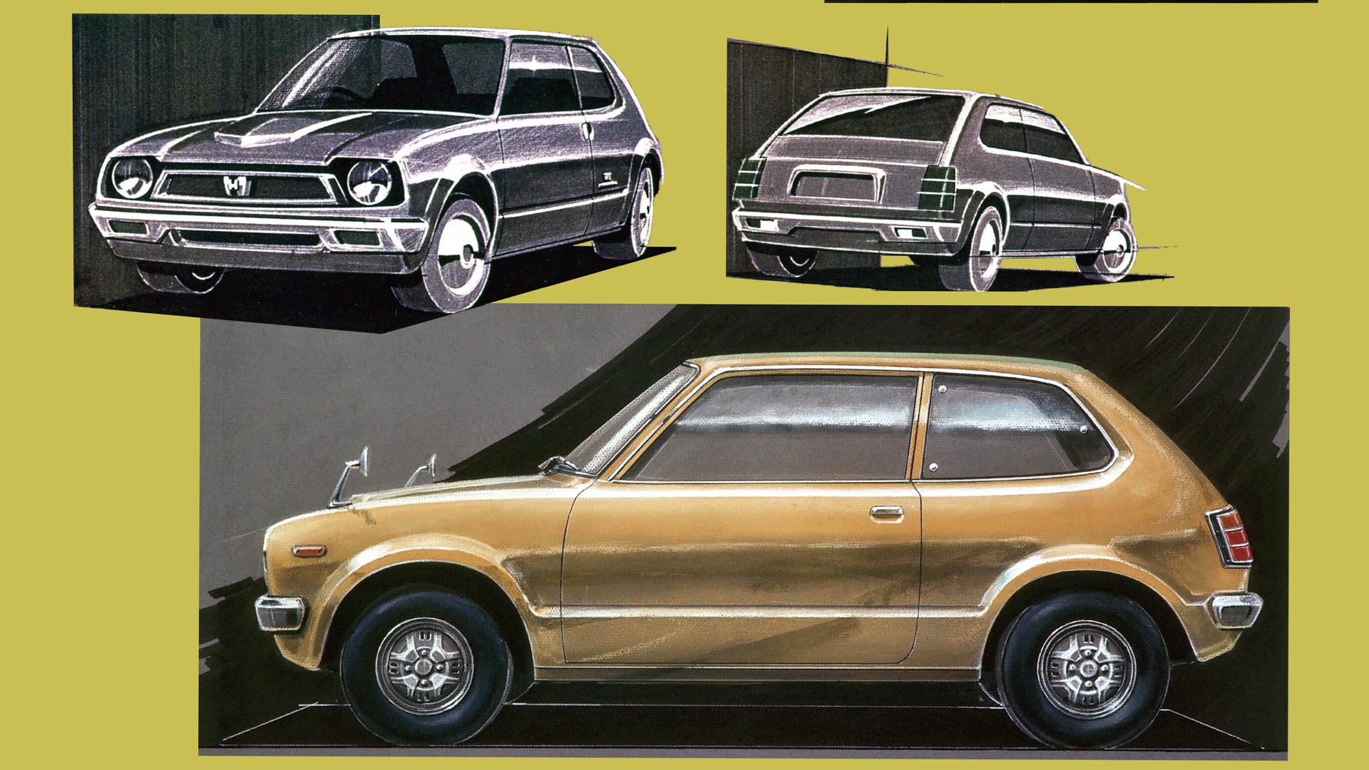 50 Years of Honda Civic Sketches Show How Car Design Has Evolved