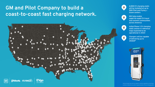 GM and Pilot Company to Build Out Coast-to-Coast EV Fast Charging Network Infographic