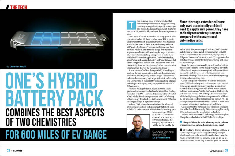 1659629158 Charged EVs ONEs hybrid battery pack combines the best aspects