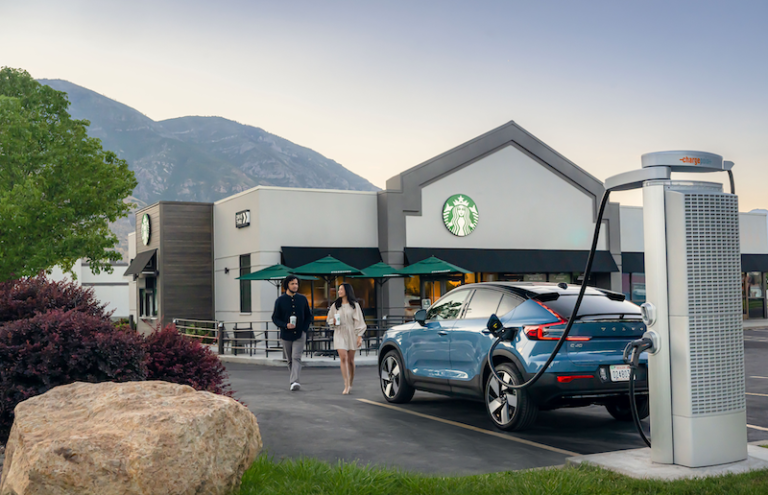 Charged EVs Starbucks Volvo and ChargePoint to build electric