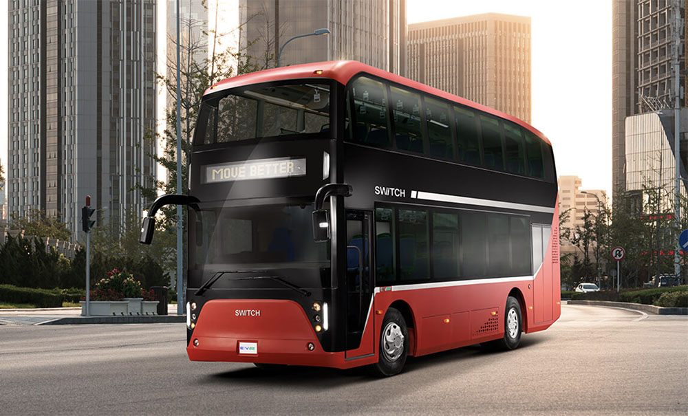 Charged EVs Switch Mobility unveils electric double decker bus for