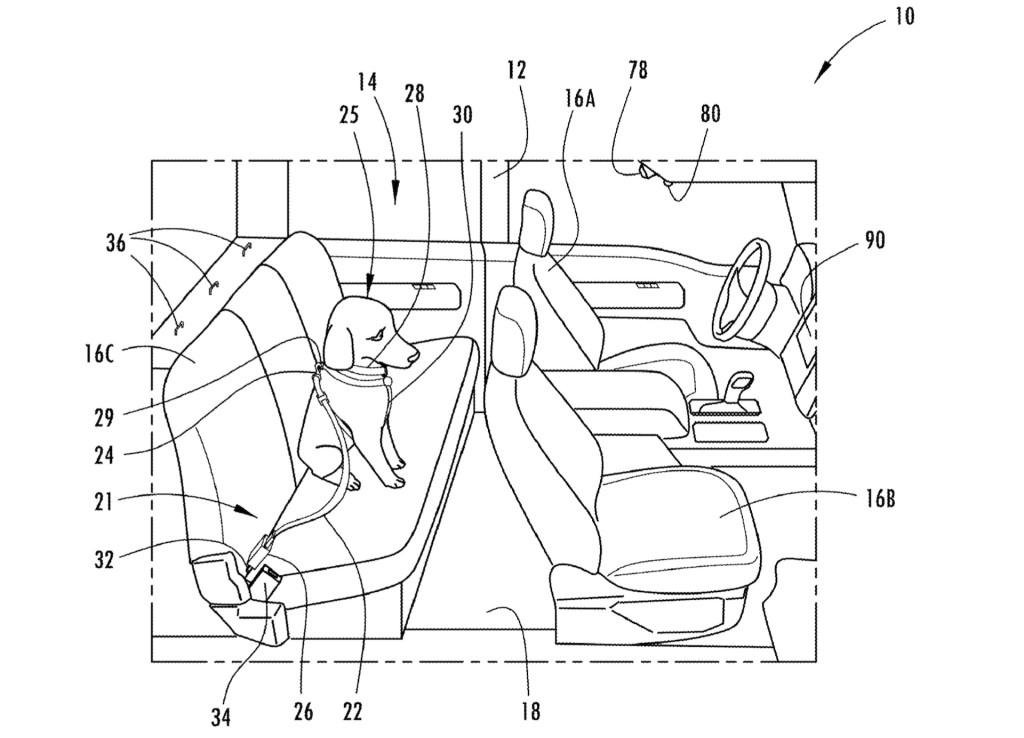 Ford pet restraint system patent image