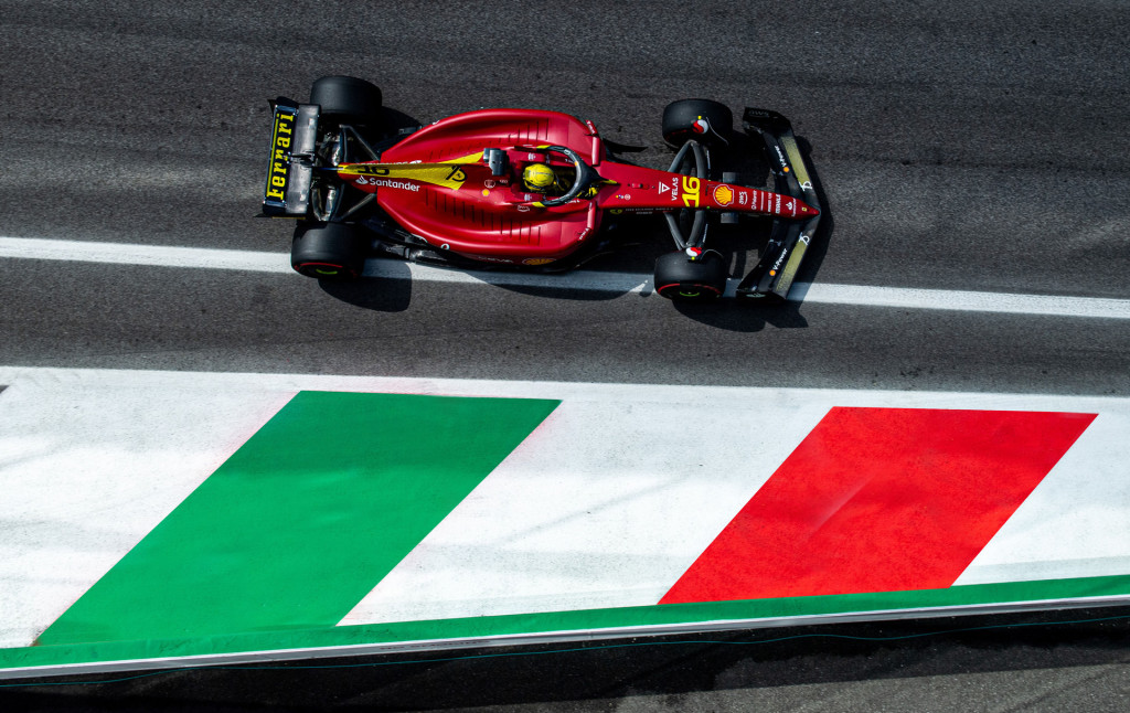 Ferrari's Charles Leclerc at the 2022 Formula 1 Italian Grand Prix