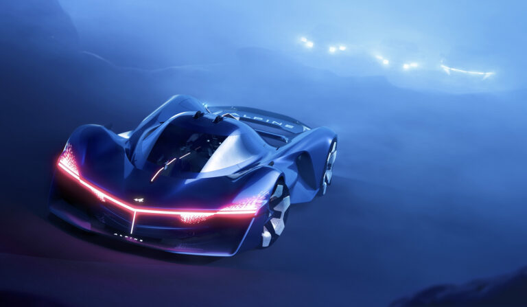 Alpine previews new design language with dramatic Alpenglow hydrogen hypercar