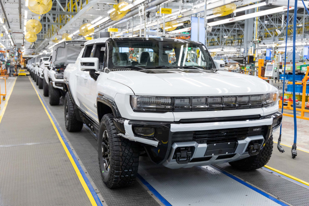 2022 GMC Hummer EV pre-production at Factory Zero facility in Detroit, Michigan