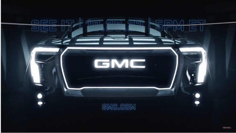 GMC Sierra EV Denali teased debuts Oct 20