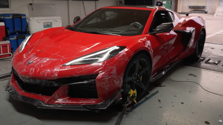 1668612644 2023 Chevrolet Corvette Z06 strapped to a dyno