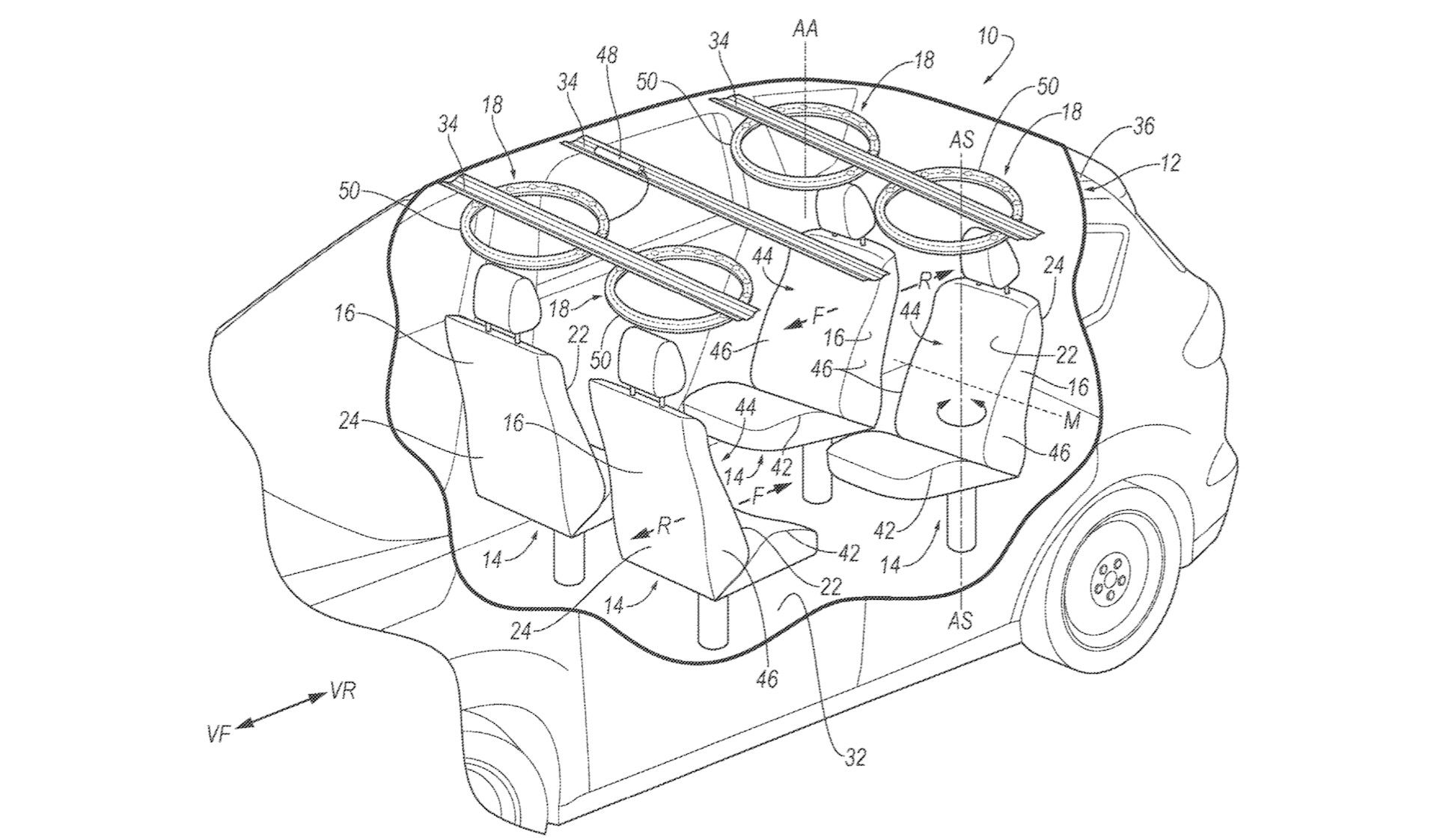 1668942749 Ford patents roof mounted airbags