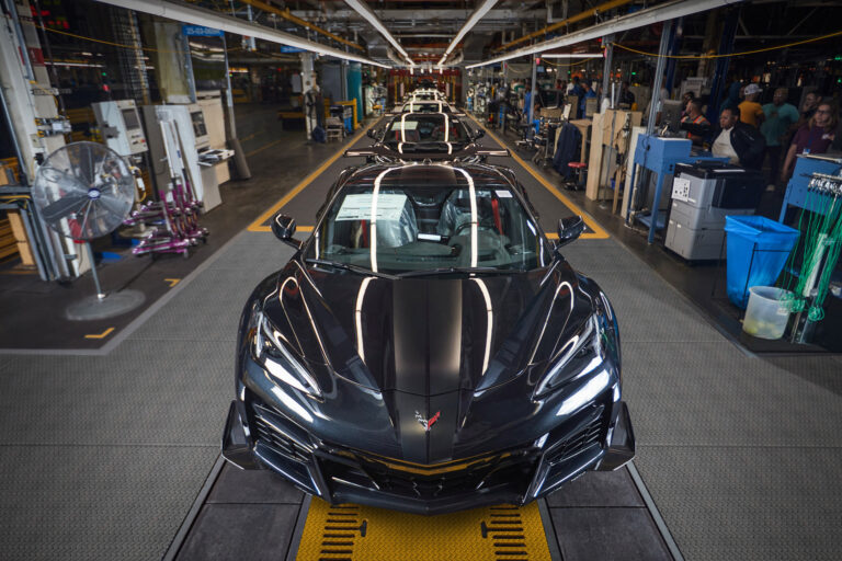 First 2023 Chevrolet Corvette Z06 screams off assembly line