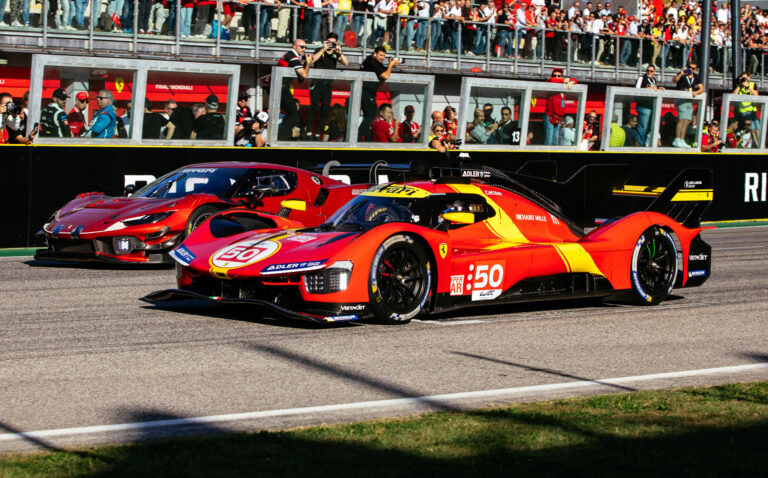 Watch Ferraris 499P LMH hit Imola Circuit