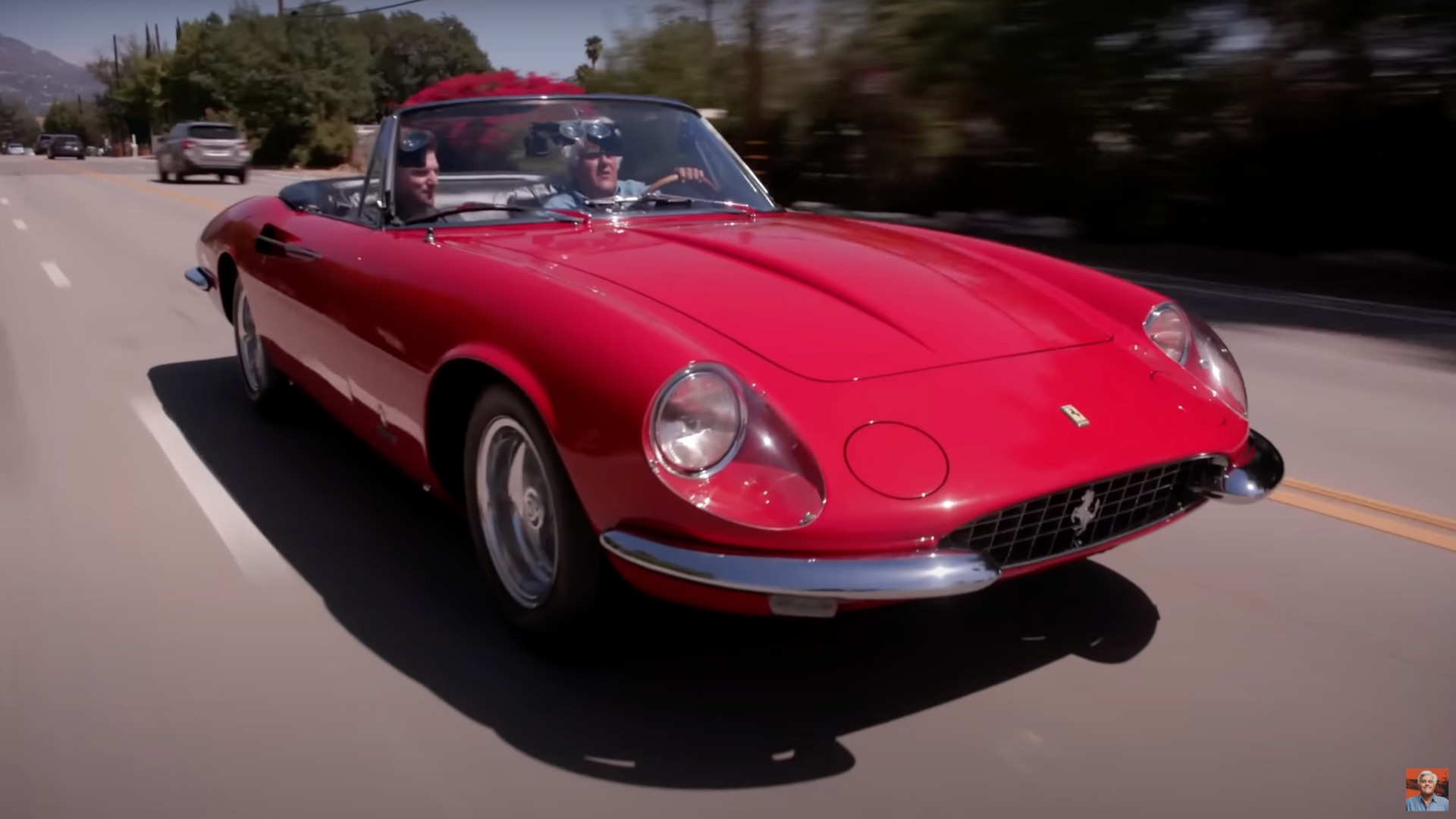 1670070741 Jay Leno settles into a 1967 Ferrari 365 California Spyder