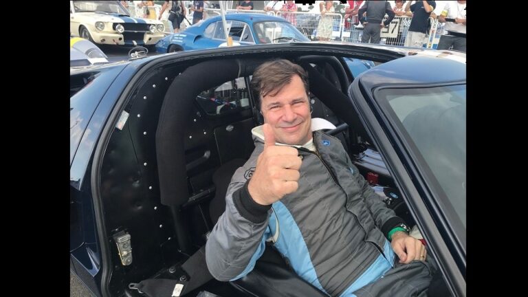 Ford CEO Jim Farley drives the Mustang GT4 in the