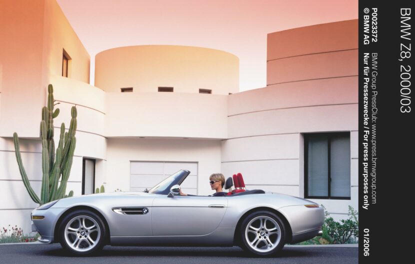 Side view of the BMW Z8 Roadster in silver
