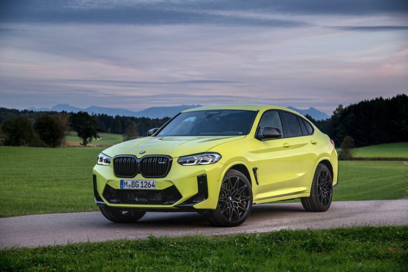 2022 BMW X4 M in Sao Paulo Yellow on a street