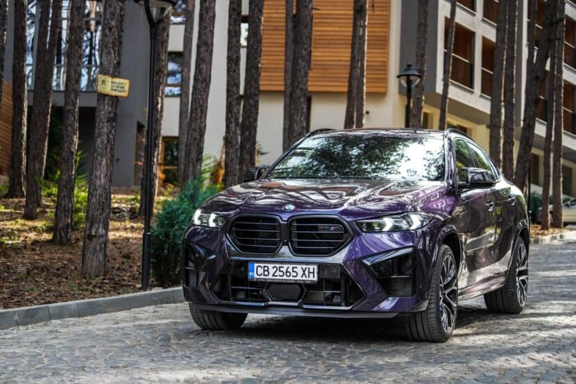 2024 BMW X6 m competition in the techno-violet-heck-tri-quarter view