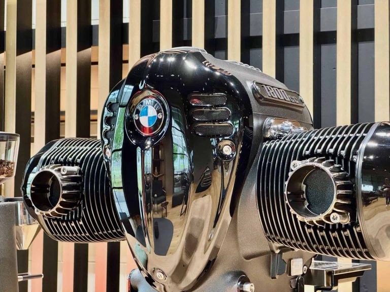 BMW Big Coffee Boxer espresso machine made from R 18 motorcycle engine