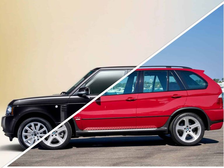 BMW X5 E53 alongside Range Rover P38A