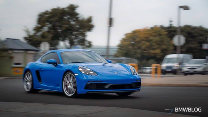 Porsche Cayman GTS in Shark Blue on the street