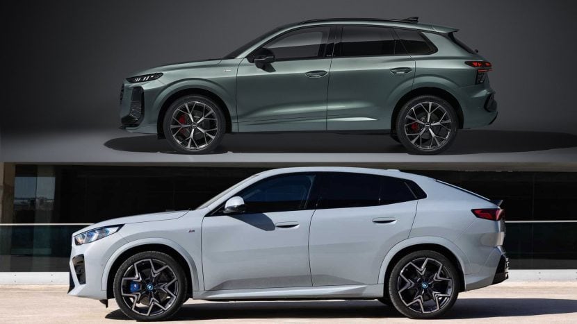 2025 BMW X2 against Audi Q3 side view