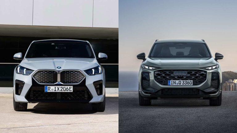 2026 Audi Q3 Sportback front design compared to BMW X2