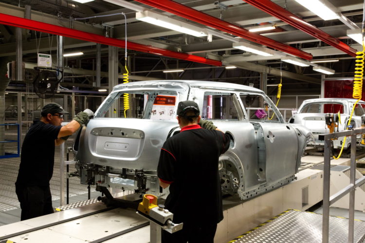 Mini Cooper on the factory line