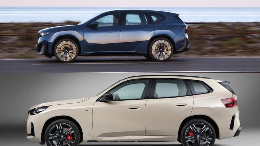 BMW X3 against BMW IX3 side view