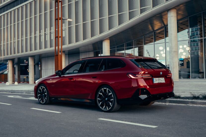 BMW i5 M60 tour in Fire Red