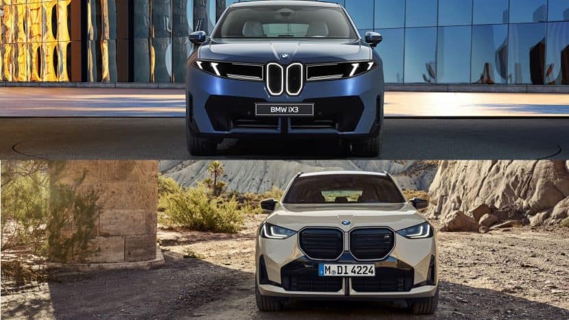 BMW IX3 against BMW X3 in front