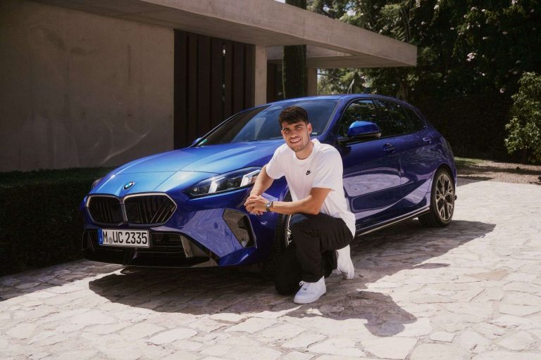 CARLOS ALCARAZ with the new BMW 1 Series