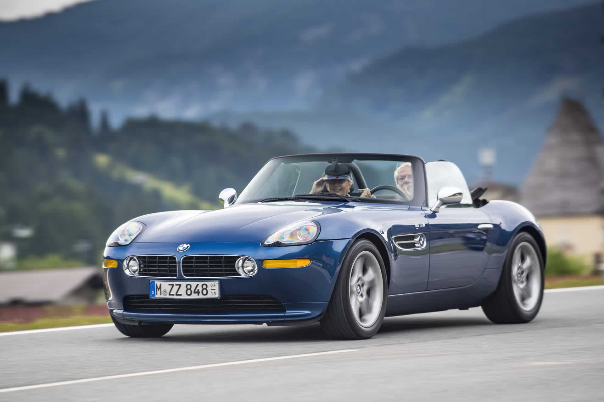 The BMW Z8 Roadster in a blue color