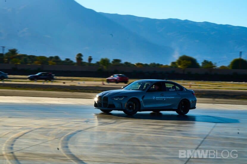 BMW M car on the wet skid pad with the Continental ExtremalContact Sport 02