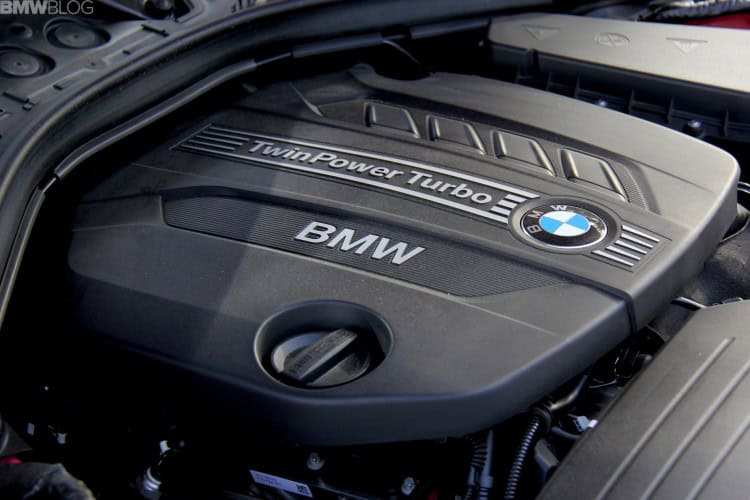 The engine of the BMW 328d sedan