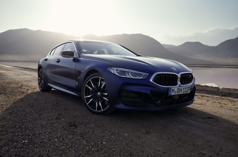 BMW 8 Series Gran Coupe G16 facelift front view showing elegant proportions and understated luxury design