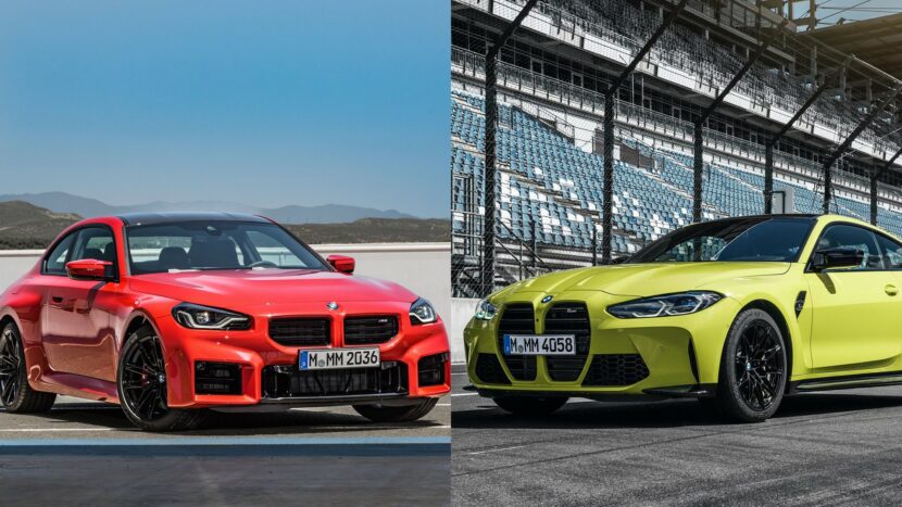 BMW M2 Coupé side by side with M4 Coupé