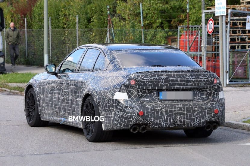 2028 BMW M3 G84 spy photos rear with quad tubes