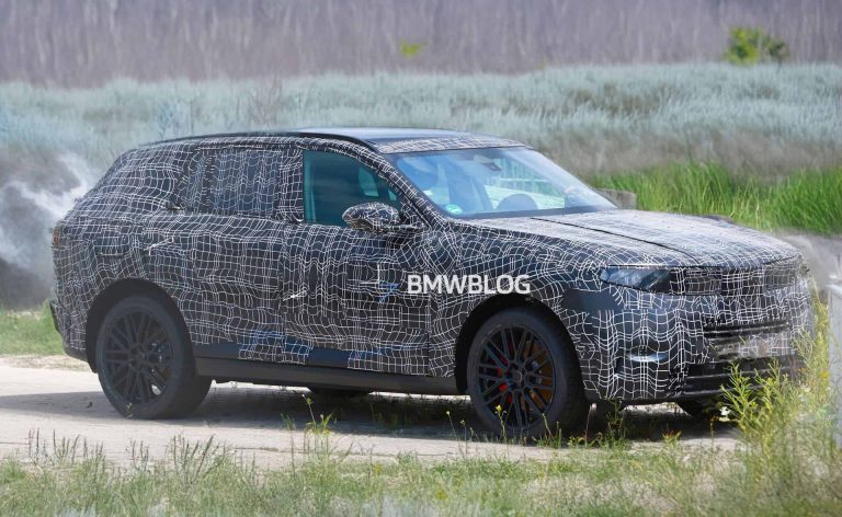 BMW iX5 electric SUV spied on a foggy day video