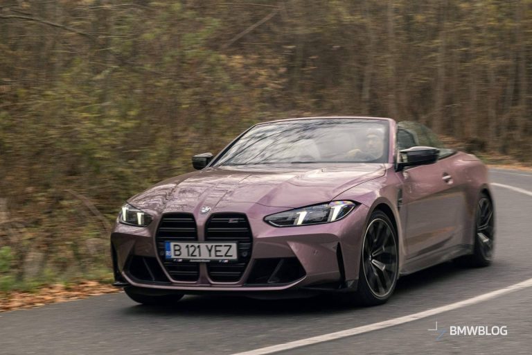 2026 BMW M4 Competition Convertible front view — subject of limited battery cable recall