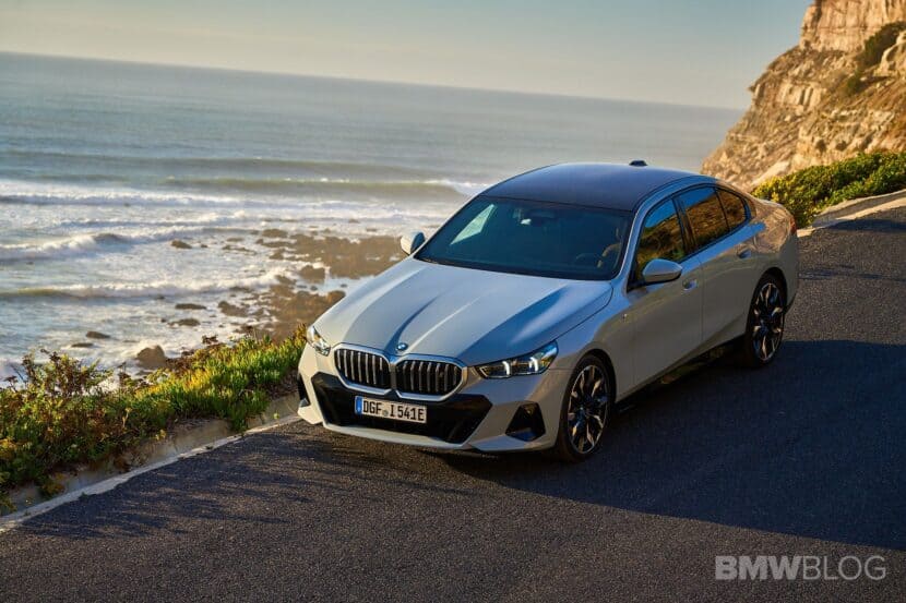 BMW i5 filmed from the ocean