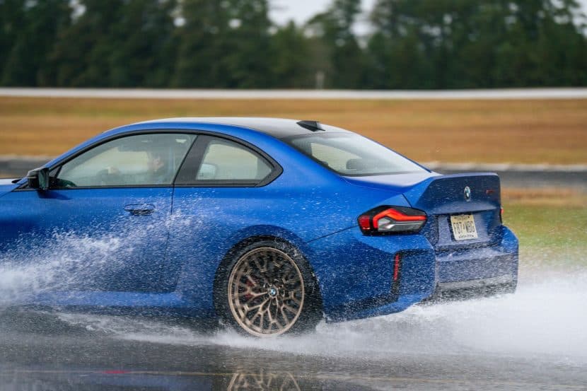 2026 BMW M2 CS drifts on wet roads