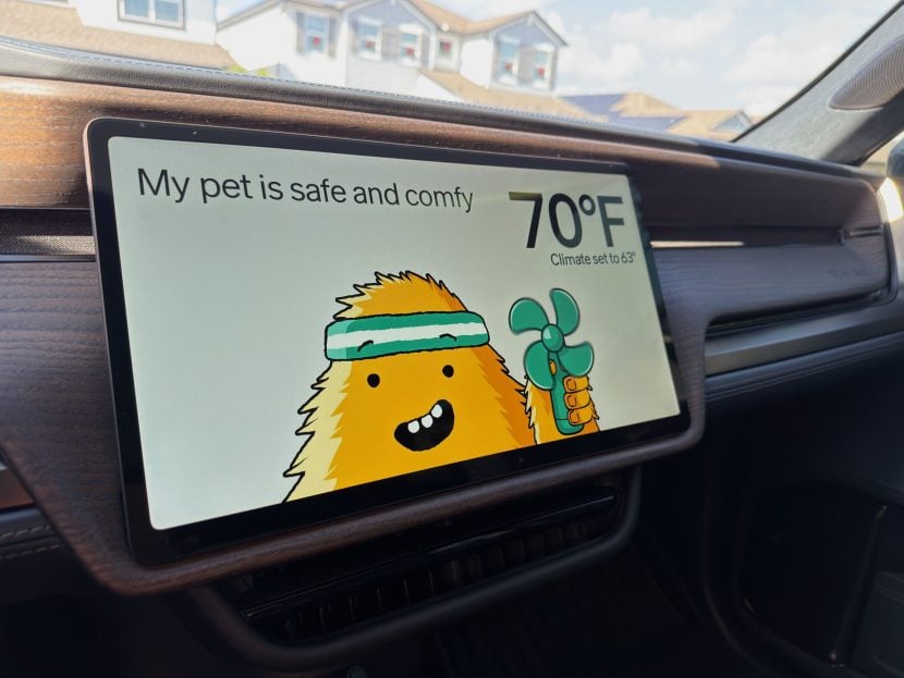 Pet comfort mode RIVIAN 