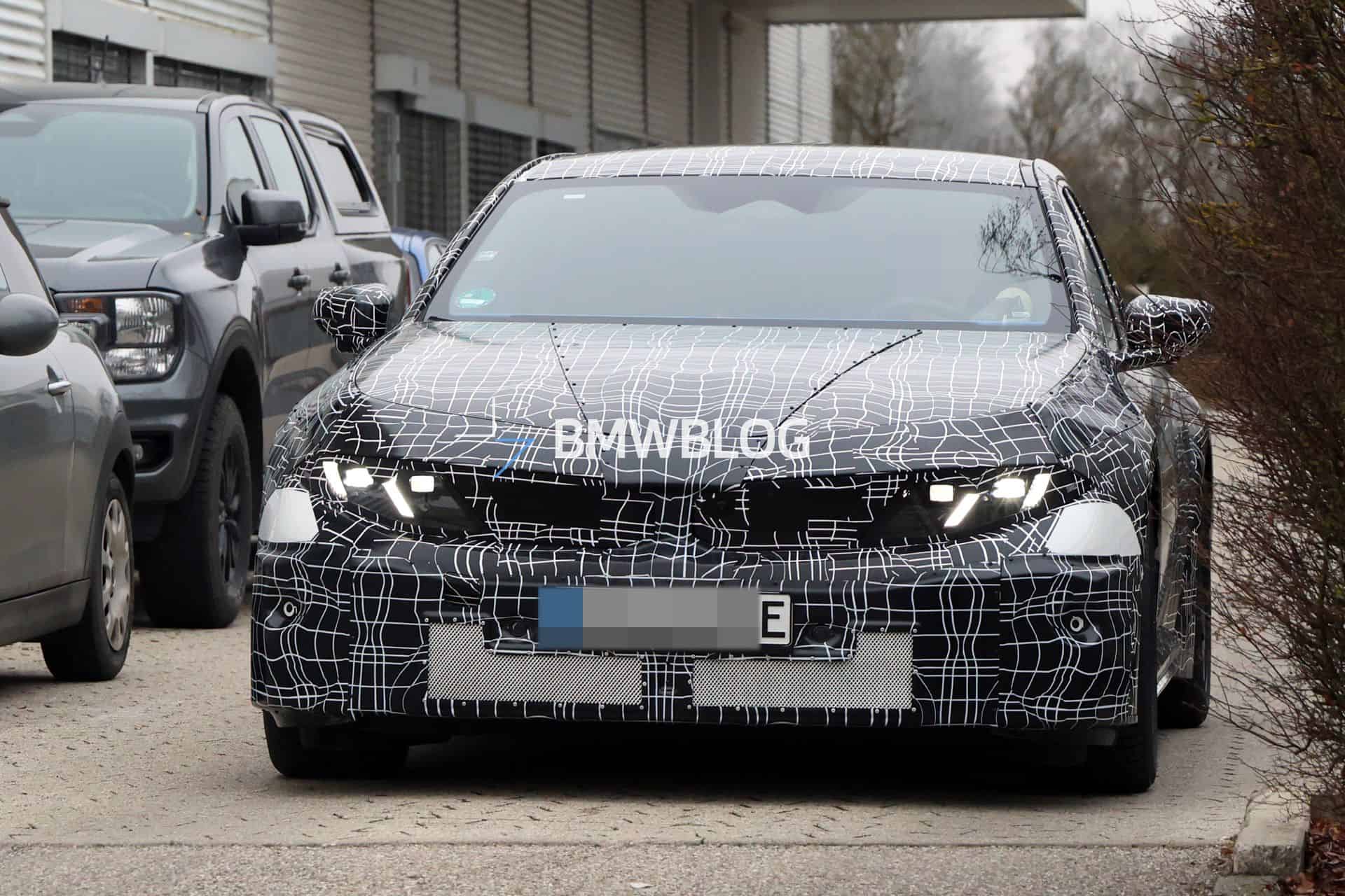2027 BMW M5 facelift prototype with smaller kidney grilles and revised headlights