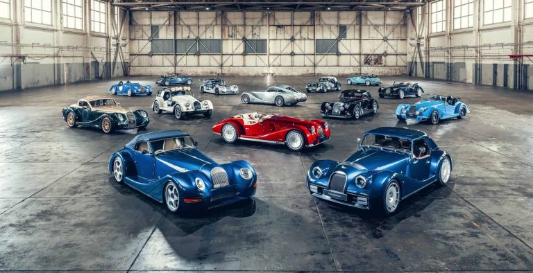 Fourteen BMW-powered Morgan sports cars gathered to mark 25 years of the Morgan-BMW partnership