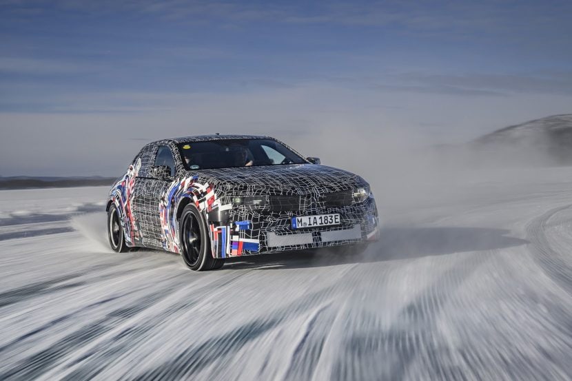 BMW M3 prototype in motion on snow