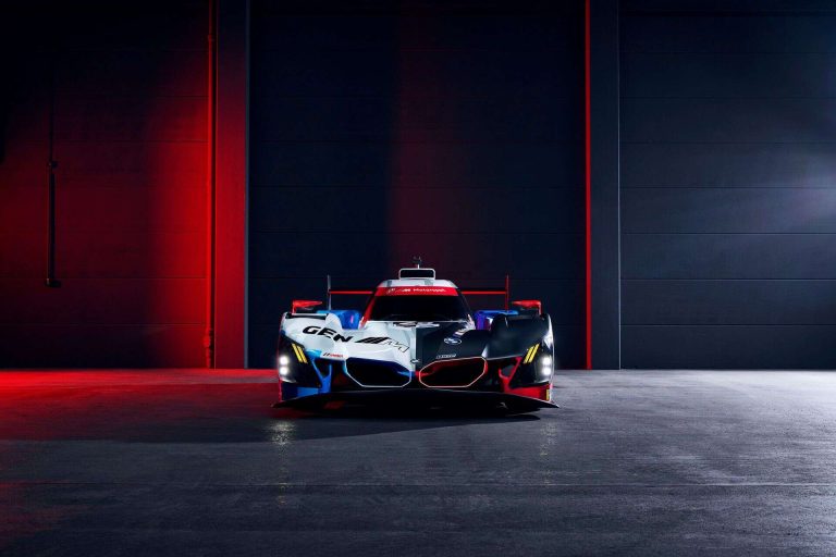 BMW M Hybrid V8 LMDh 2026 with new smaller kidney grille and yellow headlights