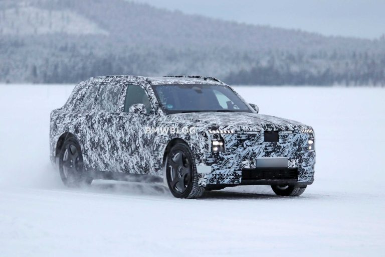 Rolls-Royce electric SUV prototype spotted winter testing in Arjeplog, Sweden - new model 2027